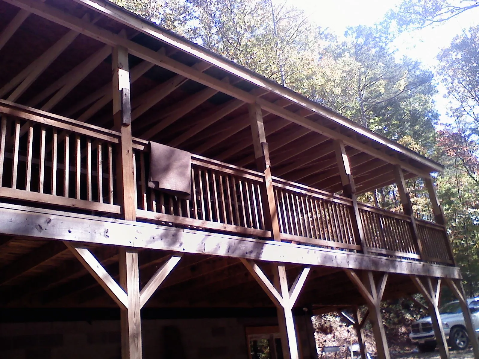 Timber framing under a new elevated porch and deck — Roof Leak Repair in Deridder by Roofing Brothers